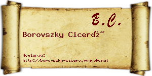 Borovszky Ciceró névjegykártya